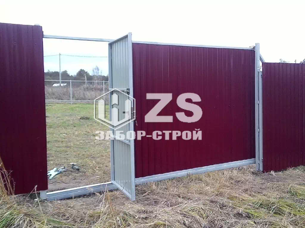 Забор с воротами из профнастила 11 соток