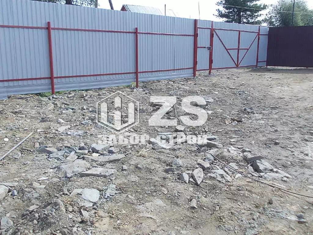 Забор с воротами из профнастила 12 соток